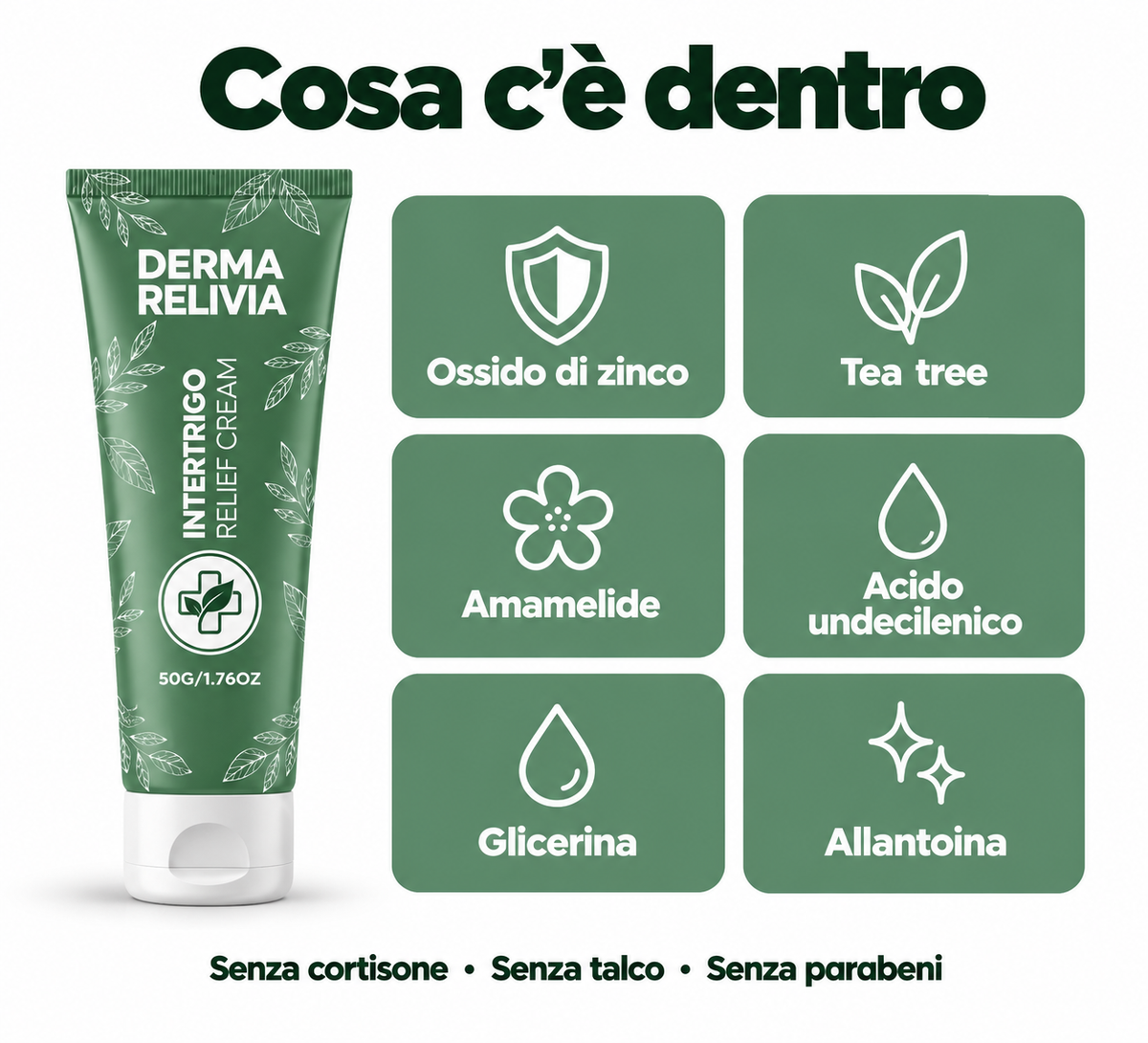Derma Relivia Crema Lenitiva per Irritazioni da Sfregamento e Sudore